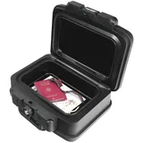 HMF 250451 Feuerfeste Wasserdichte Dokumentenbox, DIN A5, 38,5 x 16,5 x 28 cm, Schwarz