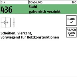 Reyher Unterlegscheibe DIN 436 vierkant 22 x 60 x 5 mm 50 Stück