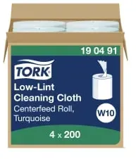 Tork fusselarme Reinigungstücher, W10 190491 , 1 Karton = Rollen á 200 Blatt