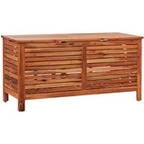 Beliani Auflagenbox Akazienholz Truhe Riviera Dunkler Holzfarbton 48x130x64