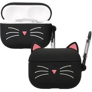 kwmobile Hülle kompatibel mit Apple Airpods Pro 2 Hülle - Silikon Kopfhörer Schutzhülle Case Cover Schwarz Weiß