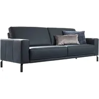 2-Sitzer PLACES OF STYLE "Apiro", blau, B:158cm H:87cm T:88cm, Sofas, auch mit motorischem Sitzvorzug, Dickleder, Federkern