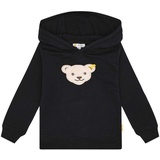 Steiff Kinder Hoodie - Sweatshirt mit Kapuze, Teddy-Applikation, Cotton Stretch Dunkelblau 92