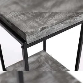 Mendler Blumentisch HWC-K71, Blumenregal Beistelltisch Pflanzregal, MVG-zertifiziert MDF Metall ~ dunkelgrau, 61cm