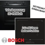 Bosch HERDSET Bosch Backofen Teleskopauszug mit Induktionskochfeld Bratsensor - autark, 60 cm - Schwarz