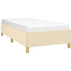 vidaXL Bettgestell ohne Matratze Creme 100x200 cm Stoff