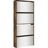vidaXL Schuhschrank 63 x 17 x 134 cm 4 Fächer braun
