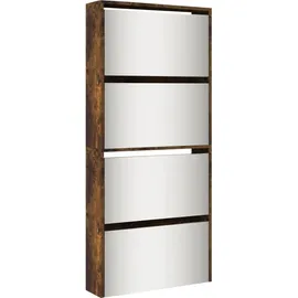vidaXL Schuhschrank 63 x 17 x 134 cm 4 Fächer braun