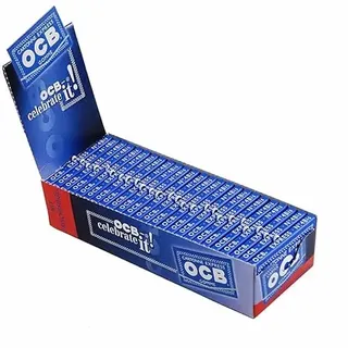 OCB Blau 100er Cartonne Express Gomme No. 4 Zigarettenpapier Papers 3 Boxen (75 Heftchen/Booklets)