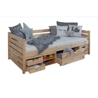 TICAA Sofabett Naomi 90 x 200 cm Kiefer massiv braun