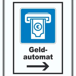 Geldautomat Pfeil rechts A5 (148x210mm)