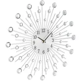Relaxdays Wanduhr Diamant 50 cm 50 schwarz/silber