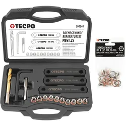 TECPO Bremsgewinde Reparatur-Satz M9x1.25 Bremssattel Werkzeug Set...