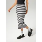 Aniston CASUAL Strickrock Damen Gestreift Schwarz/Weiß/Rot 36