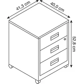 BISLEY PFA Rollcontainer 41,3 x 40 x 52,1 cm blau