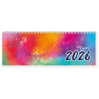 Trötsch Verlag Trötsch Schreibtischquerkalender Timer Farben (eine Woche 2 Seiten) 2026