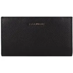 Coccinelle Metallic Geldbörse RFID Schutz Leder 16 cm  schwarz