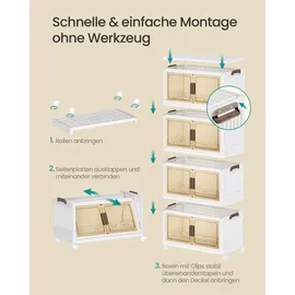 Songmics Organizer auf Rollen, 4 Ebenen, Boxen mit Deckel,