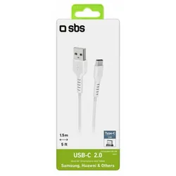 SBS USB Datenkabel mit USB-C-Anschluss (1,5m), weiß