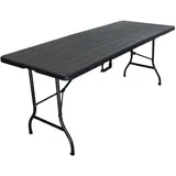 chefgastro Buffettisch Gartentisch 180 x 74 x 74 cm Schwarz
