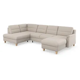 sit&more Wohnlandschaft SIT & MORE "Farö U-Form", grau (elephant), B:325cm H:90cm T:187cm, Sofas, Wohnlandschaft, inklusive Federkern, wahlweise mit Bettfunktion und Bettkasten