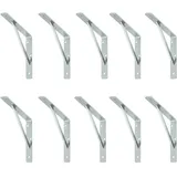 siwitec Regalhalterung 250 x 150 x 30 mm, verzinkt, 10er-Set, 100kg Traglast, Regalträger, Stegkonsole