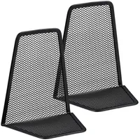 Relaxdays Buchstütze Metall 12,5 x 14,5 x 9 cm Schwarz 2 St.