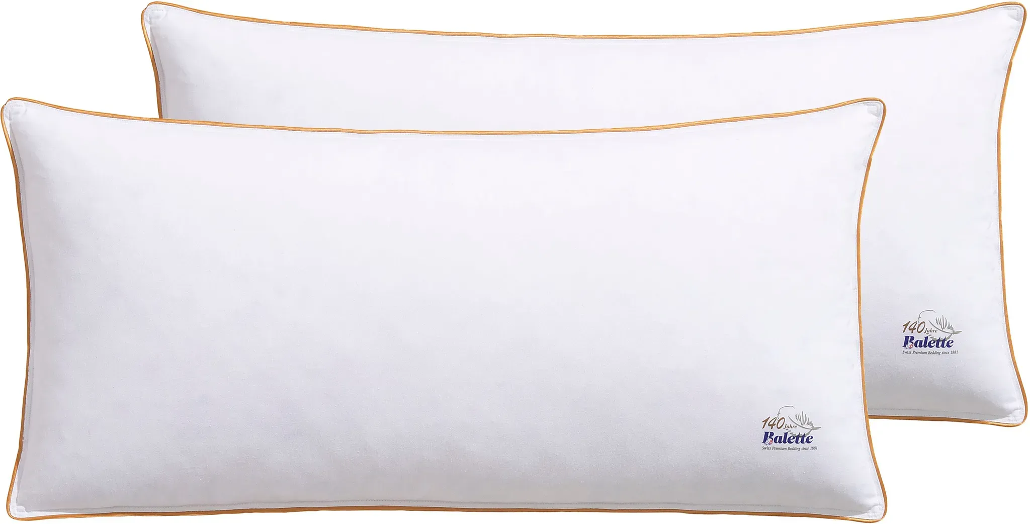 Federkopfkissen BALETTE "140 Jahre Balette - Kopfkissen", weiß, B:40cm L:80cm, Bezug: 100% Baumwolle. Füllung: 85% Federn, 15% Daunen. Füllung Innenkissen: 85% Federn, 15% Daunen, Kopfkissen, Kissen-Set in 40x80 oder 80x80 cm, mit Federn und Daunen gefüllt