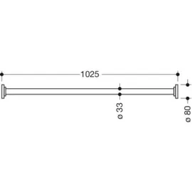 Hewi 801 Vorhangstange 801.34.9940050 1025mm, gerade, suizidhemmend, stahlblau