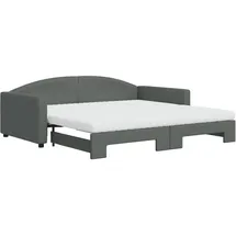 vidaXL Tagesbett Ausziehbar mit Matratzen Dunkelgrau 100x200 cm Stoff