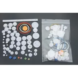Elecrow DIY Getriebe-Kit, 60 Zahnräder, 0,5 Modul, ABS Kunststoff, Zahnstangen Schnecken Riemen