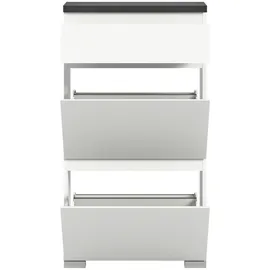 xonox home Shoelove 60 x 109 x 27 cm weiß/grau, 1 Schublade, Soft Close