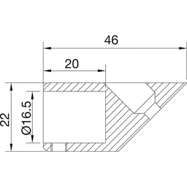 steelbase Wandhalter für Stabilisationsstange SBA, 45°, Messing verchromt poliert