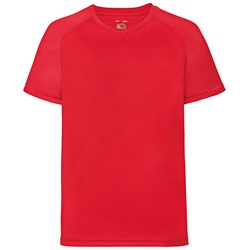 Fruit of the Loom Performance T Kids Kinder T-Shirt Sport Shirt Fitness NEU, rot, 104