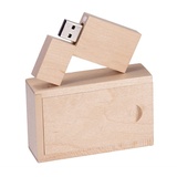 USB-Speicherstick 2.0, 32 GB, Holz, mit Holzbox (2.0, 32 GB, Ahornholz)