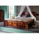 Bett Akazie 180x200x90 nougat lackiert OXFORD #253