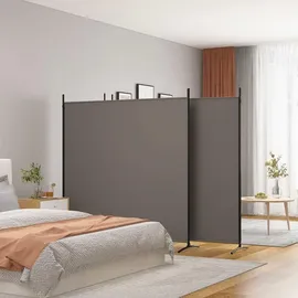 vidaXL 4-tlg. Paravent Anthrazit 698x180 cm Stoff