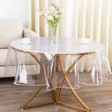 Wapasezyar Tischdecke Transparent Rund 150cm, PVC Tischfolie Rund, Tischschutz Schutztischdecke Folie Fettdicht Tischschutzfolie Tischschutz, Wasserdicht Tisch Schutzfolie Durchmesser 150cm