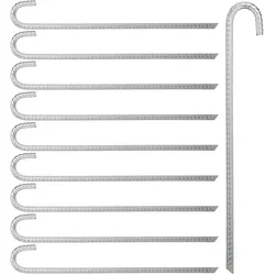 Relaxdays Bodenanker 10er Set, lange Zeltheringe für Pavillon, Trampolin, Heringe verzinkter Stahl 45 cm lang, Silber