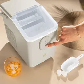 Berlinger Haus Eiswürfelmaschine - Kompakter Ice Maker Retro-Design mit 0,8L Wassertank & 120W - 12kg Eis in 24h, Eisherstellung, Weiss