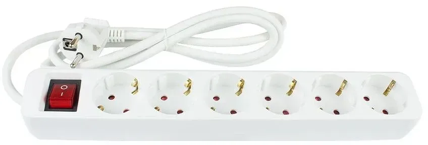 Alcasa PS016-W015 Verlängerungskabel 1,5 m 6 AC-Ausgänge Drinnen Weiß