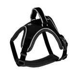duvoplus duvoplus, Bequemes und zeitgenössisches Geschirr, Serie EXPLOR West, Robustes und wasserdichtes Geschirr, Größe 50 – 65 cm/20 mm, schwarz, wasserfest, langlebige Qualität, ideal für Spaziergänge