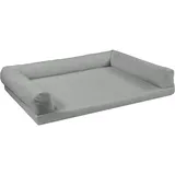 Juelle Orthopädisches Hundebett aus Kunstleder, Hundesofa mit Orthopädischer Hundematratze, Abnehmbarer Hülle, Maschinenwaschbar Lord L-XXL (145x105cm, Helle Asche)