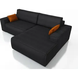 mebloland Ecksofa TOR mit Schlaffunktion. Farbe: Black. - Schwarz