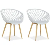 Homestyle4u Gartenstuhl 2er Set in Grau, Kunststoff, 62x80x57 cm, Gartenmöbel, Gartenstühle, Gartenstühle