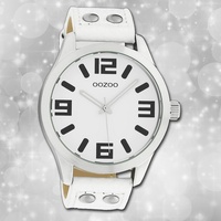 Oozoo Damenuhr Timepieces C1050 weiß Lederarmband Quarz Analoguhr UOC1050A