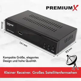 Premium X PremiumX HD 521 B FTA Digital SAT TV-Receiver DVB-S2 HDMI SCART USB 12V externe Netzteil