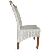 Esszimmer Stuhl Rattanstuhl Essstisch Stuhl weiß Perth Rattan ohne Sitzkissen