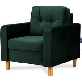 Konsimo Sessel Eriso Velours 80 x 75 x 75 cm Grün mit Kissen