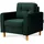 Konsimo Sessel Eriso Velours 80 x 75 x 75 cm Grün mit Kissen